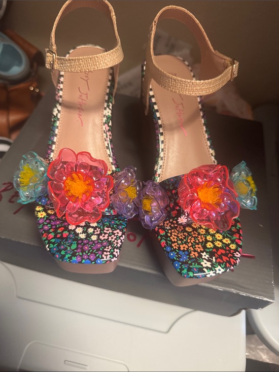 Betsey Johnson Shoes - NIB Betsy Johnson Elayne Black  Multi Embellished Sz 6.5 light weight.
